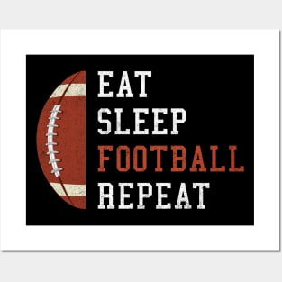 Eat Sleep Football Repeat Funny Gift Posters and Art